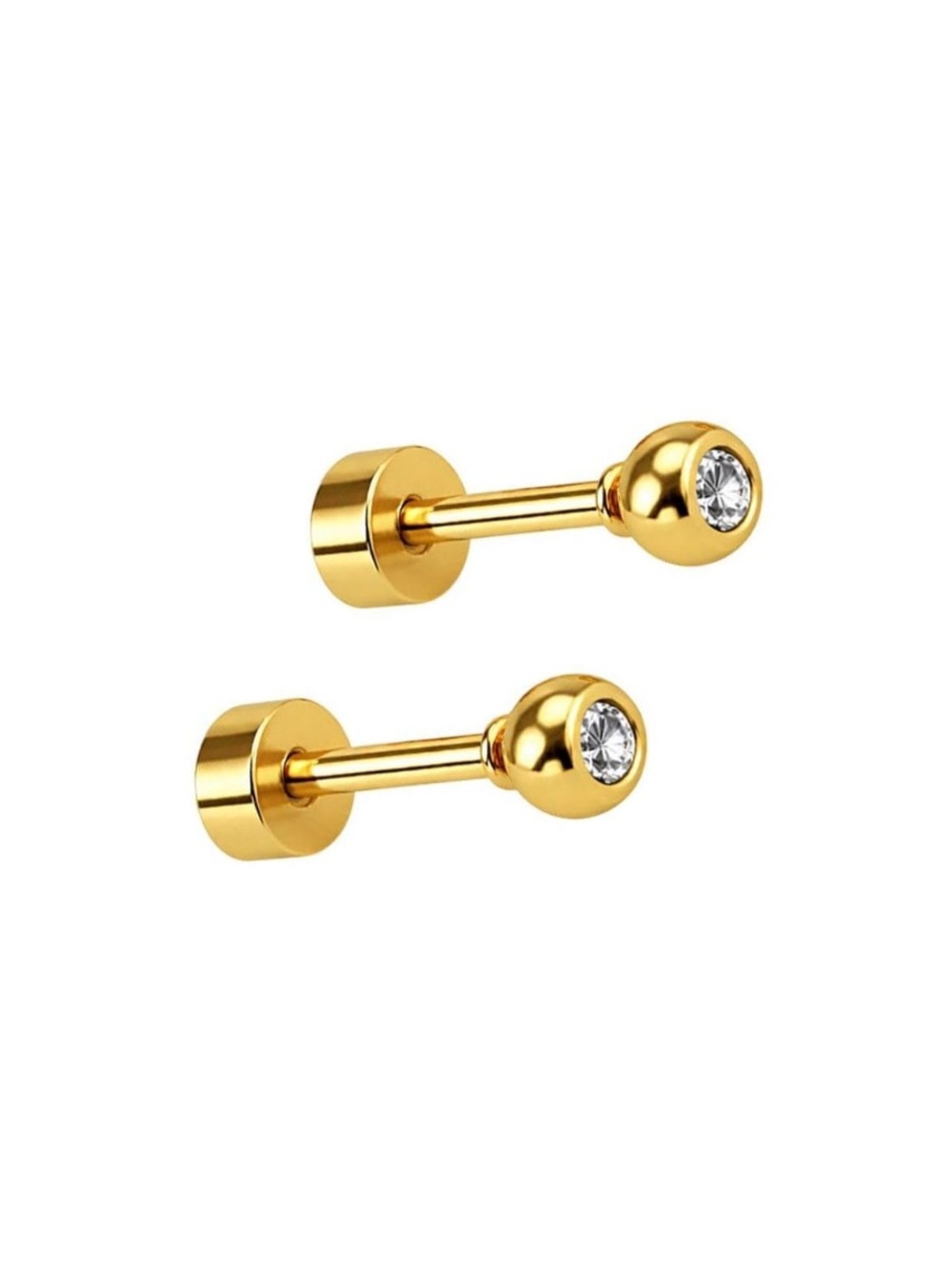 Pip Pop Ouchless Cubic Zirconia Ball Stud Earrings